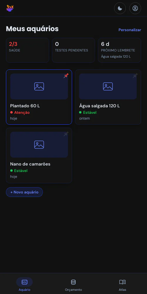 Um aquário, ou toda a sua fishroom